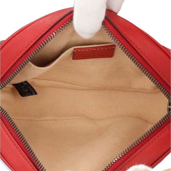 GUCCI Red Leather GG Marmont Fanny Pack - Picture 9 of 14